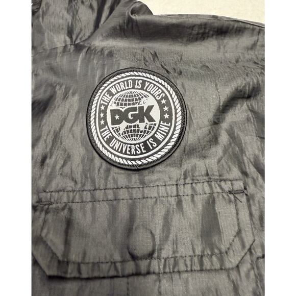 DGK "Dirty Ghetto Kids" Windbreaker Black Polyester Jacket Long Sleeve Men’s L - Picture 3 of 16